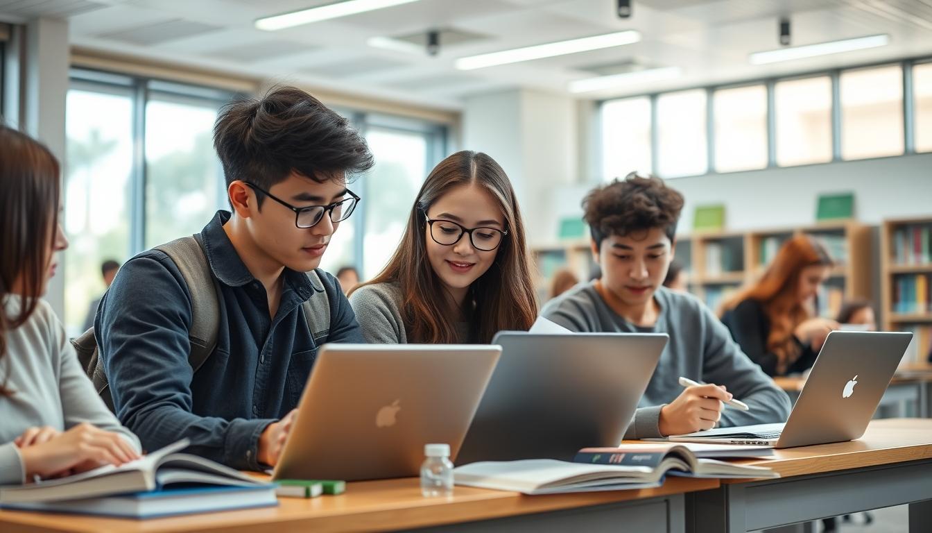 Student developing practical and academic skills